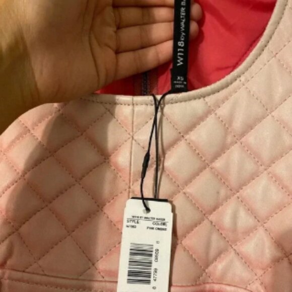 NWT! Walter Baker Sheep Leather Ombré Pink Quilted Dress XS - Picture 4 of 7